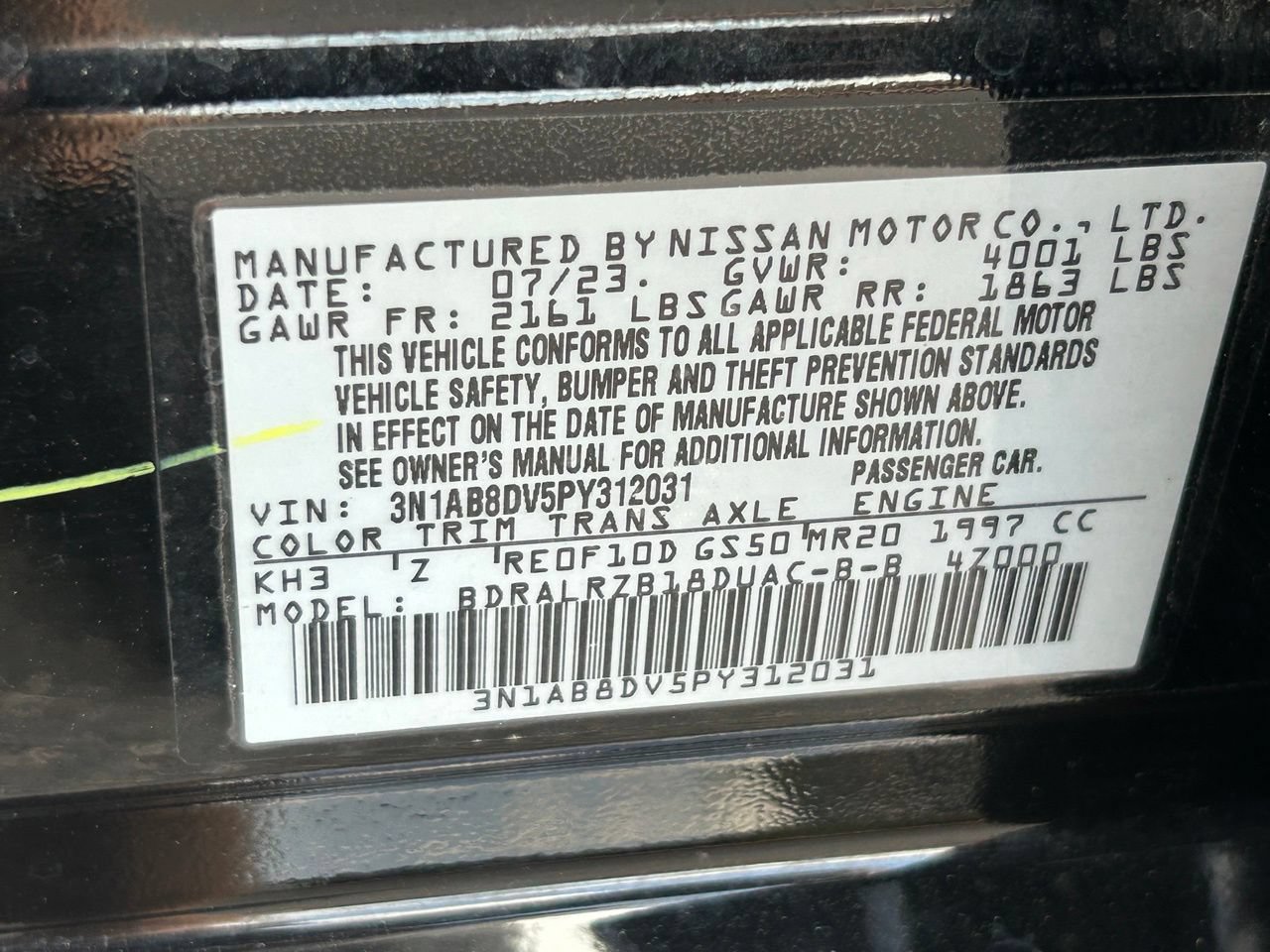 Certified 2023 Nissan Sentra SR w/ Midnight Edition Package FWD image 36