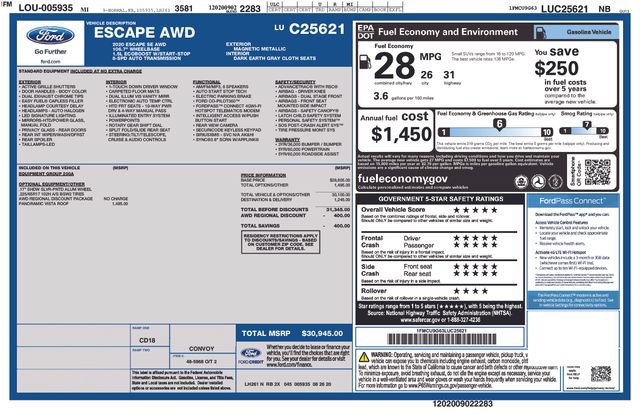 Used 2020 Ford Escape SE AWD/4WD image 23