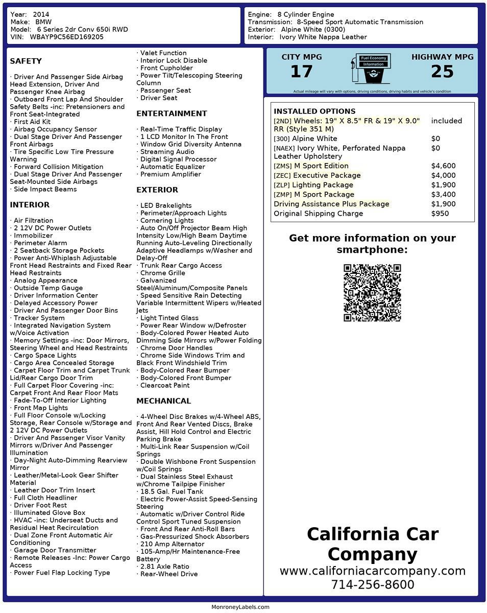Used 2014 BMW 650i Convertible RWD image 33
