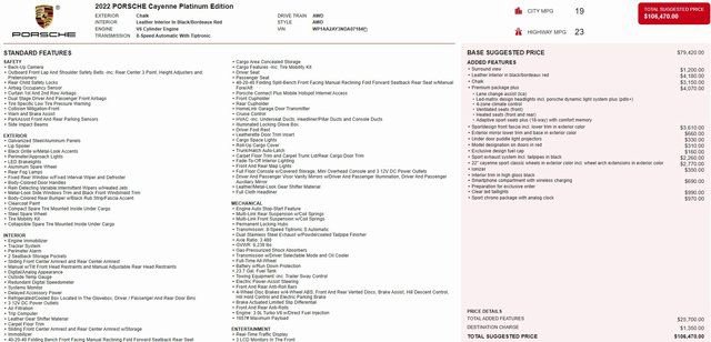 Used 2022 Porsche Cayenne Platinum Edition AWD/4WD image 2