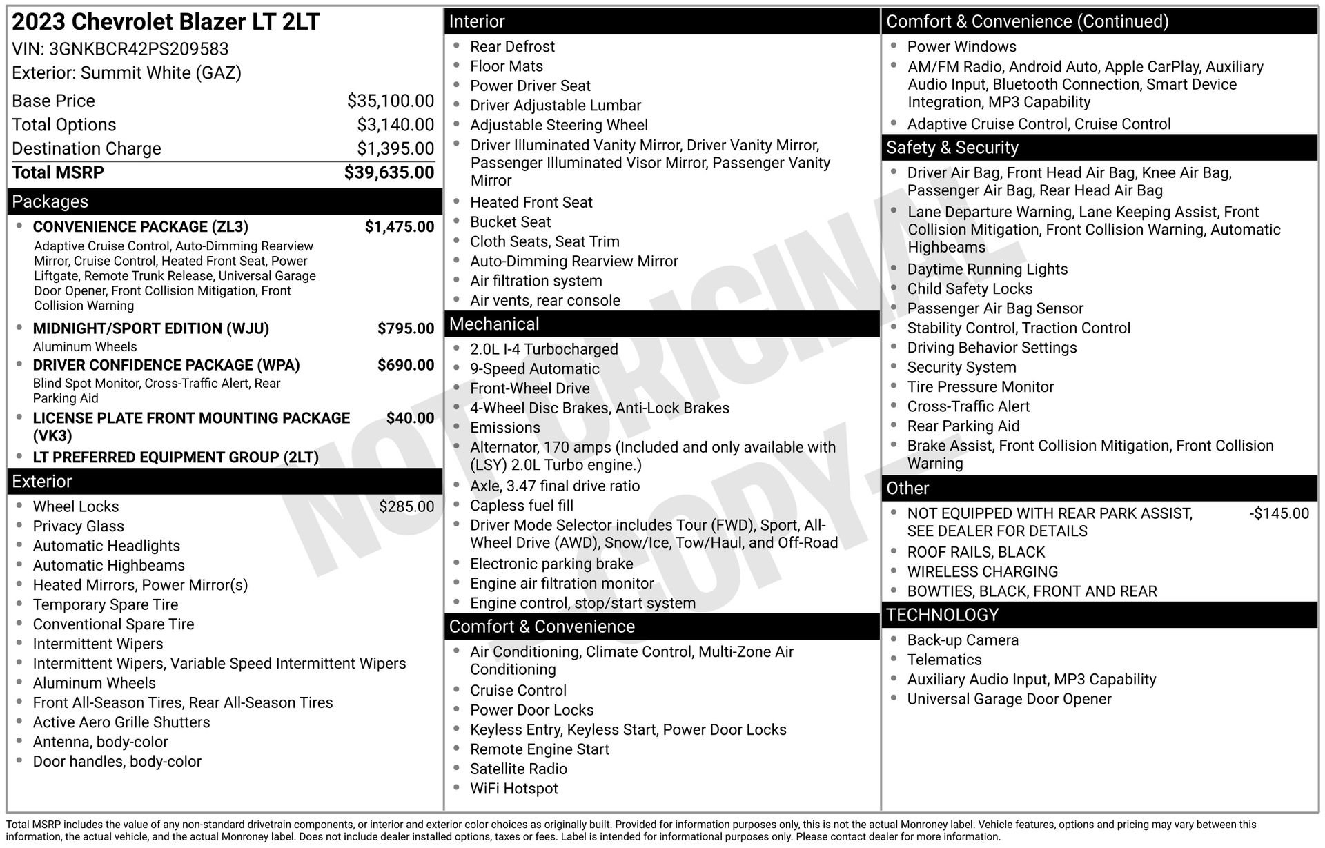 Used 2023 Chevrolet Blazer LT w/ Convenience Package FWD image 4