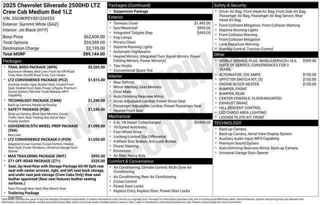 New 2025 Chevrolet Silverado 2500 LTZ w/ Trail Boss Package image 3