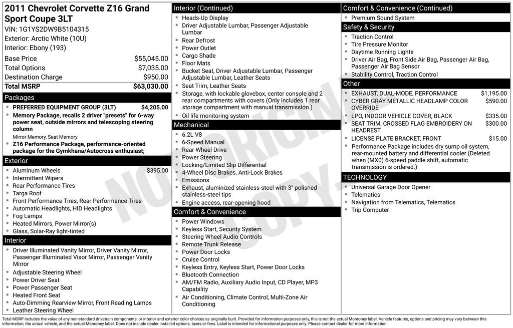 Used 2011 Chevrolet Corvette Grand Sport w/ Preferred Equipment Group image 3