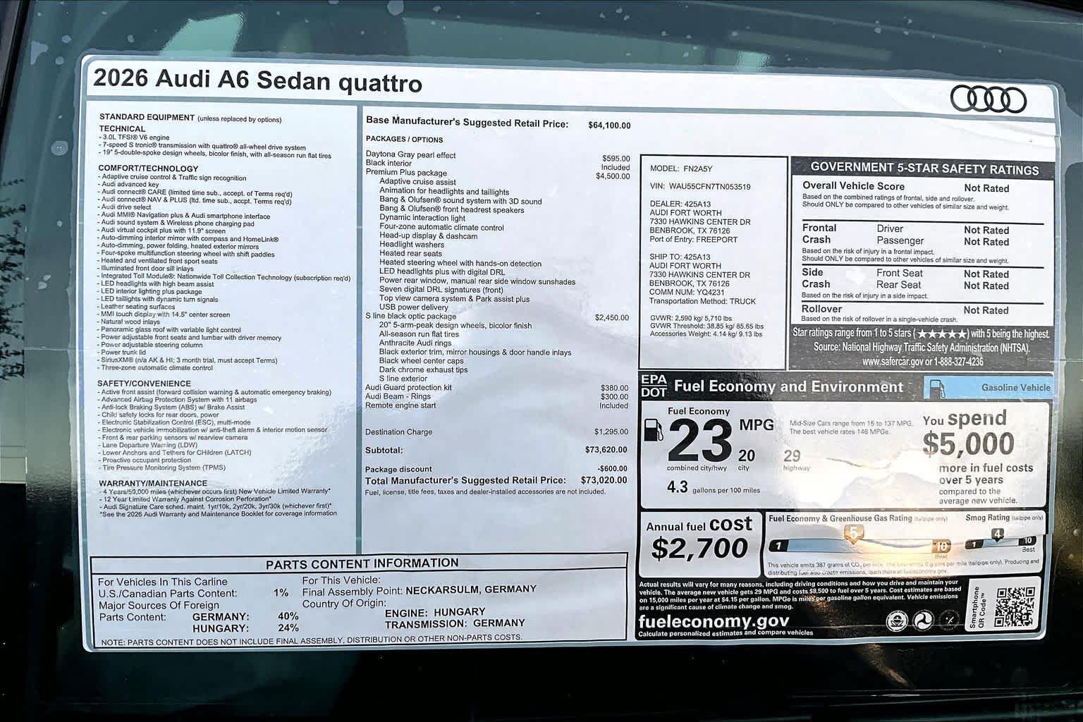 New 2026 Audi A6 Premium Plus AWD/4WD image 18