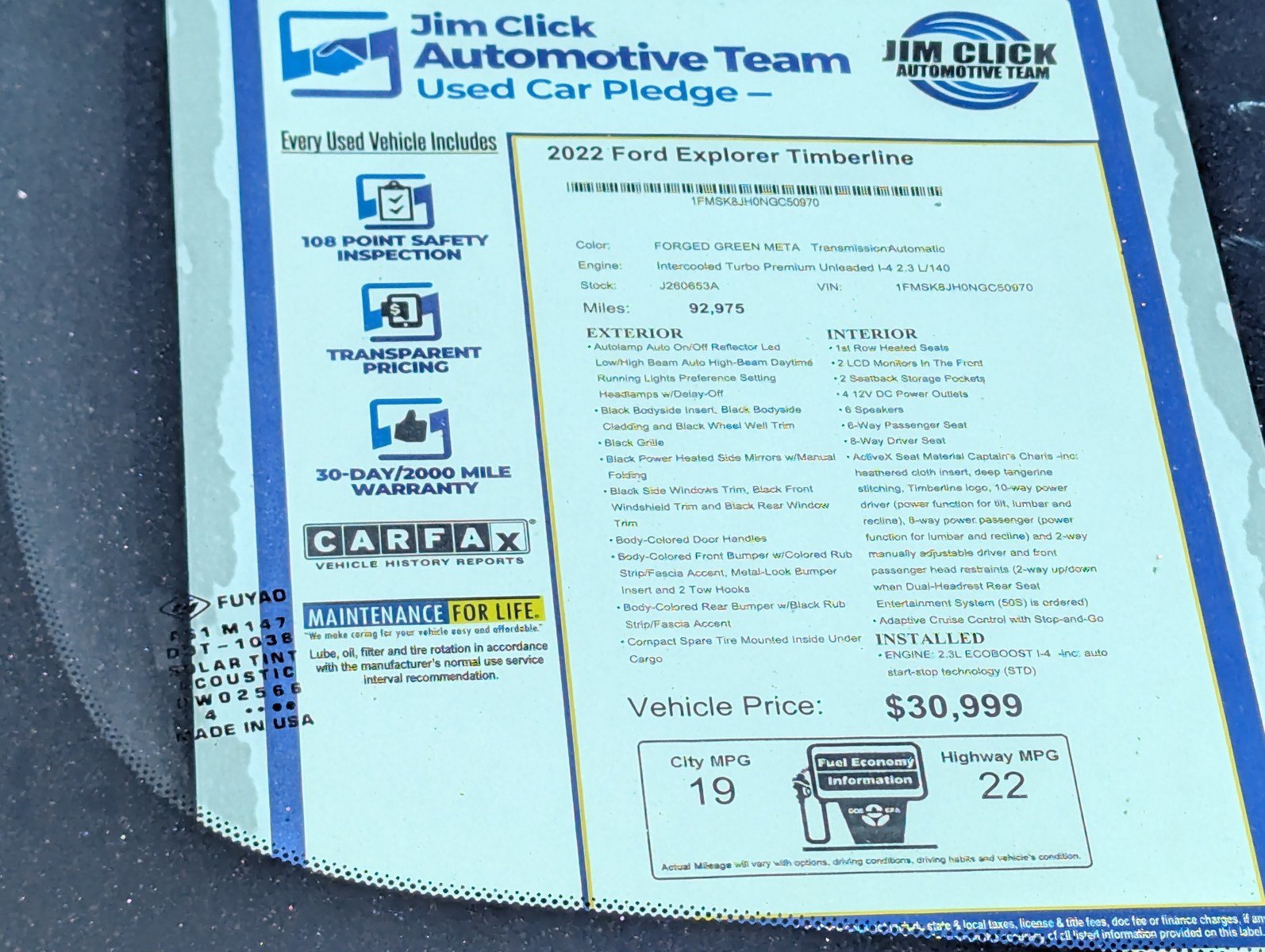 Certified 2022 Ford Explorer Timberline w/ Timberline Technology Package AWD/4WD image 12