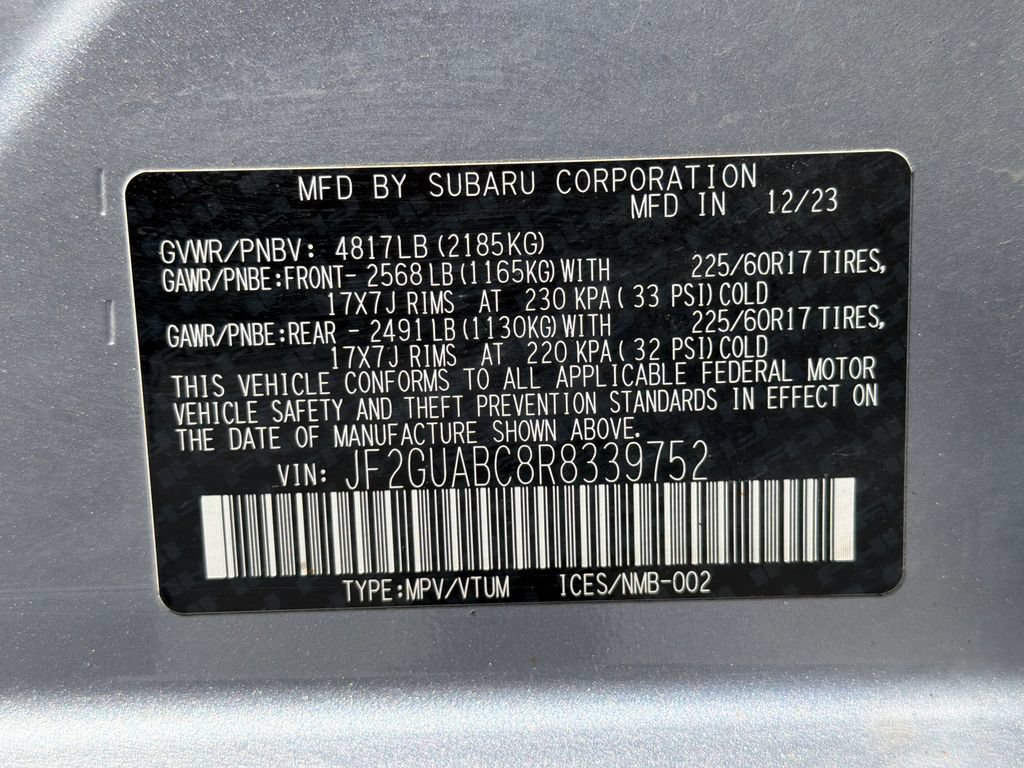 Certified 2024 Subaru Crosstrek 2.0i AWD/4WD image 45