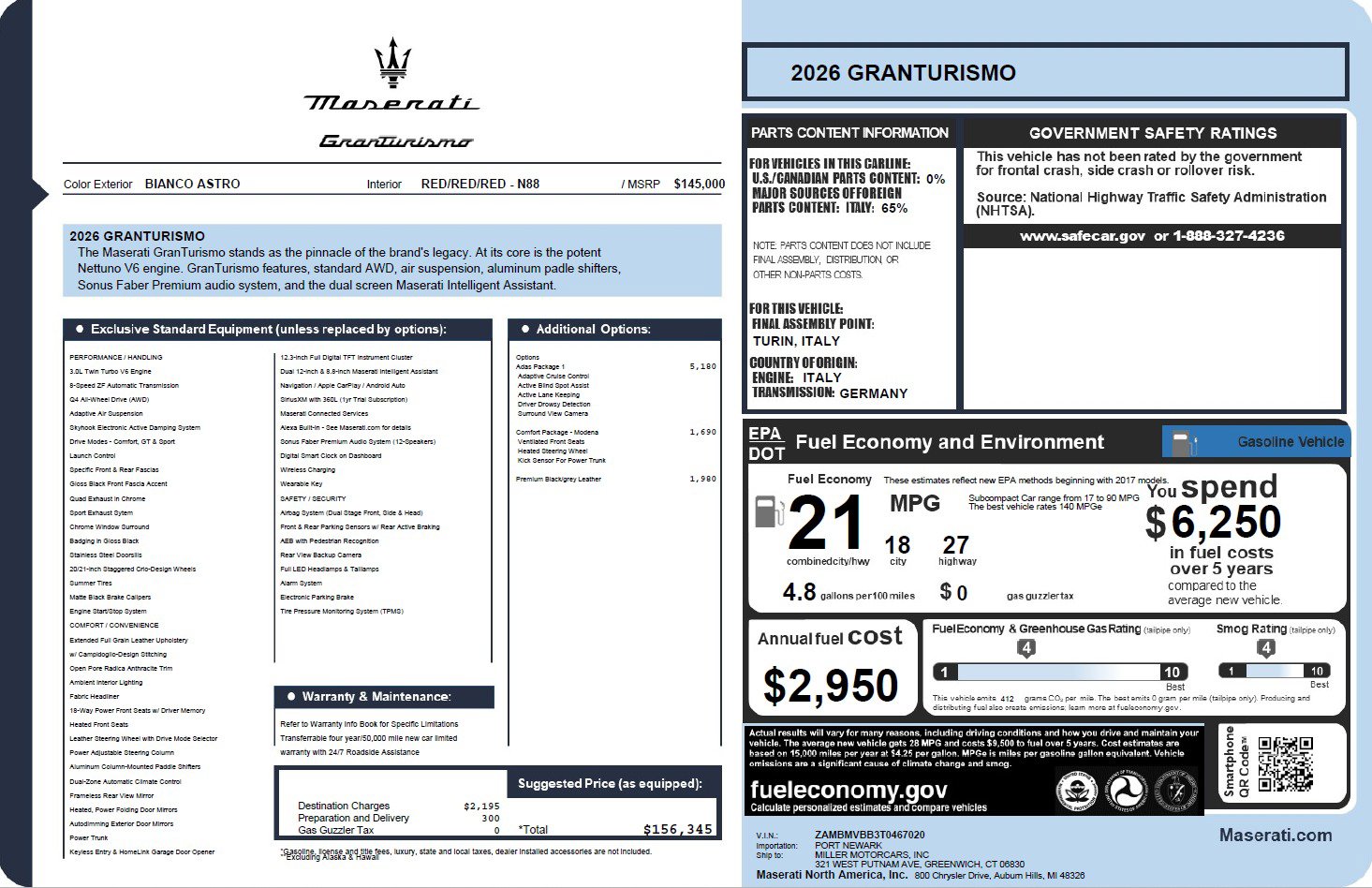New 2026 Maserati GranTurismo Modena AWD/4WD image 23
