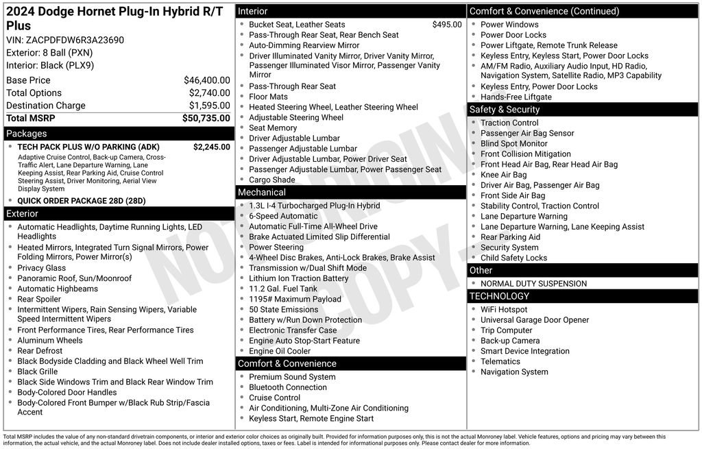 Used 2024 Dodge Hornet R/T Plus w/ Tech Pack Plus w/o Parking image 35