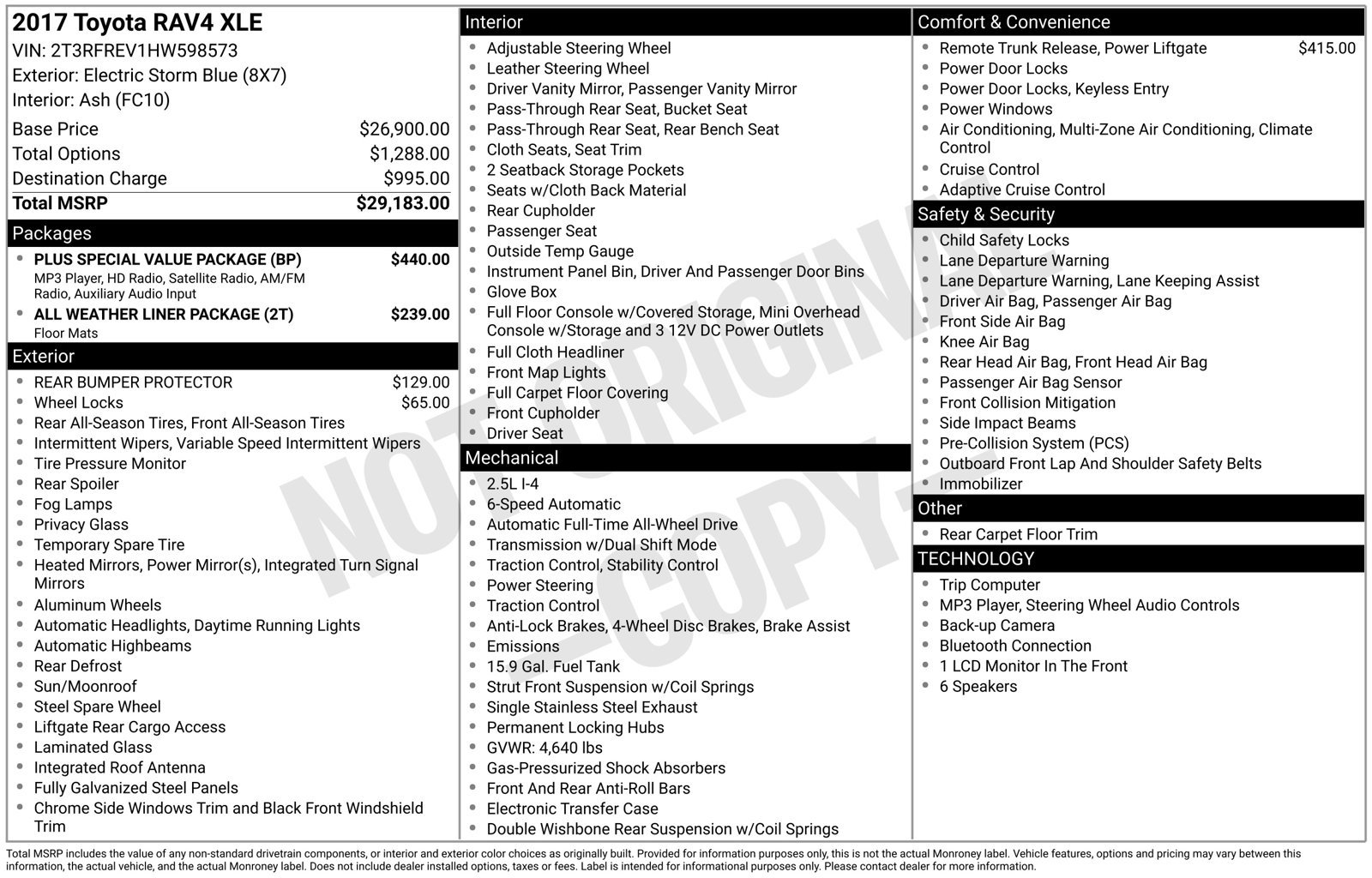Used 2017 Toyota RAV4 XLE w/ Plus Special Value Package AWD/4WD image 14