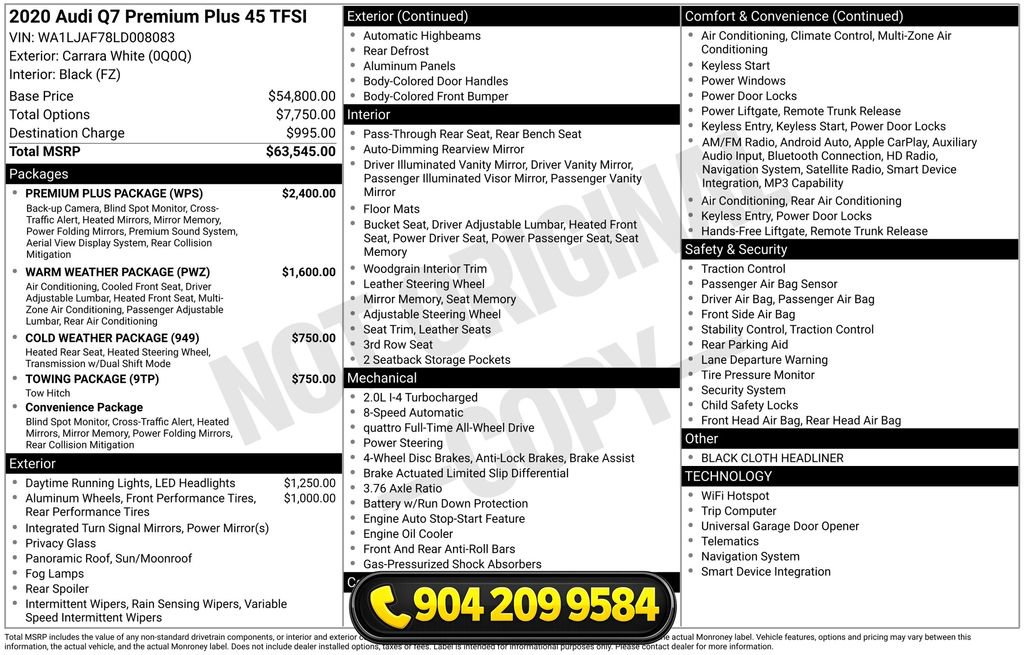 Used 2020 Audi Q7 2.0T Premium Plus w/ Premium Plus Package AWD/4WD image 6
