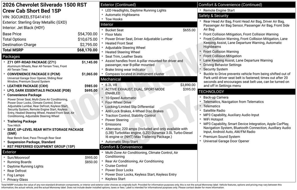 New 2026 Chevrolet Silverado 1500 RST w/ Z71 Off-Road Package AWD/4WD image 28