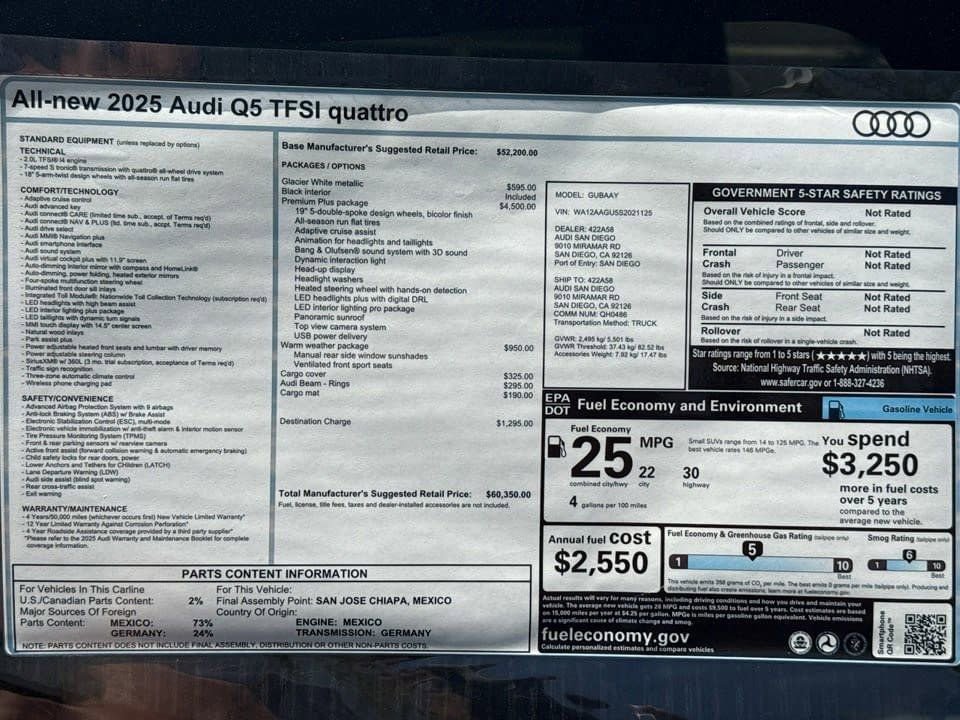 Certified 2025 Audi Q5 Premium Plus w/ Premium Plus image 21