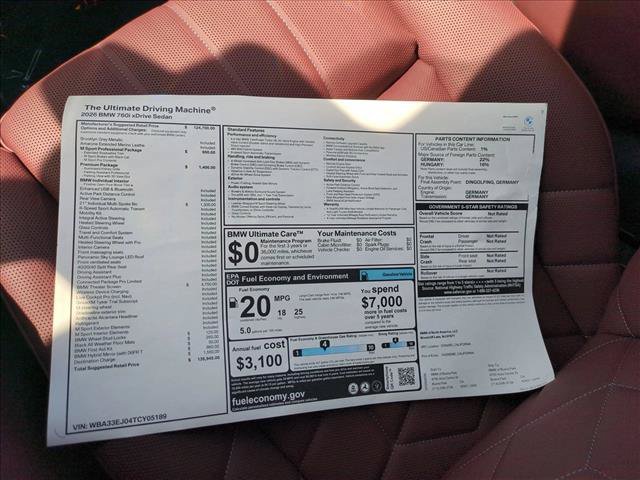 New 2026 BMW 760i xDrive w/ Premium Package AWD/4WD image 18