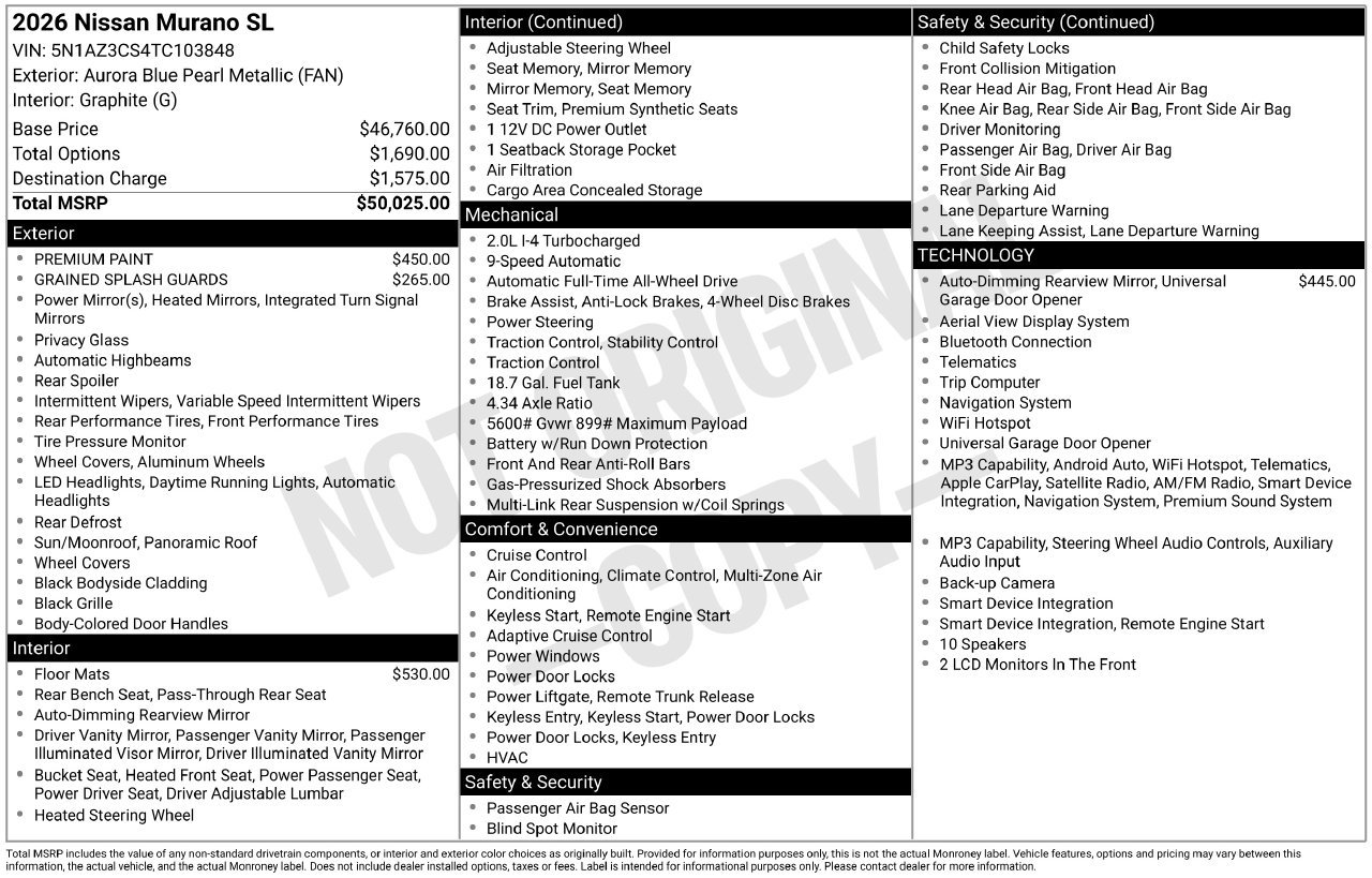 Certified 2026 Nissan Murano SL AWD/4WD image 8