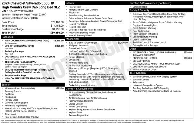 Used 2024 Chevrolet Silverado 3500 High Country w/ High Country Premium Package AWD/4WD image 22