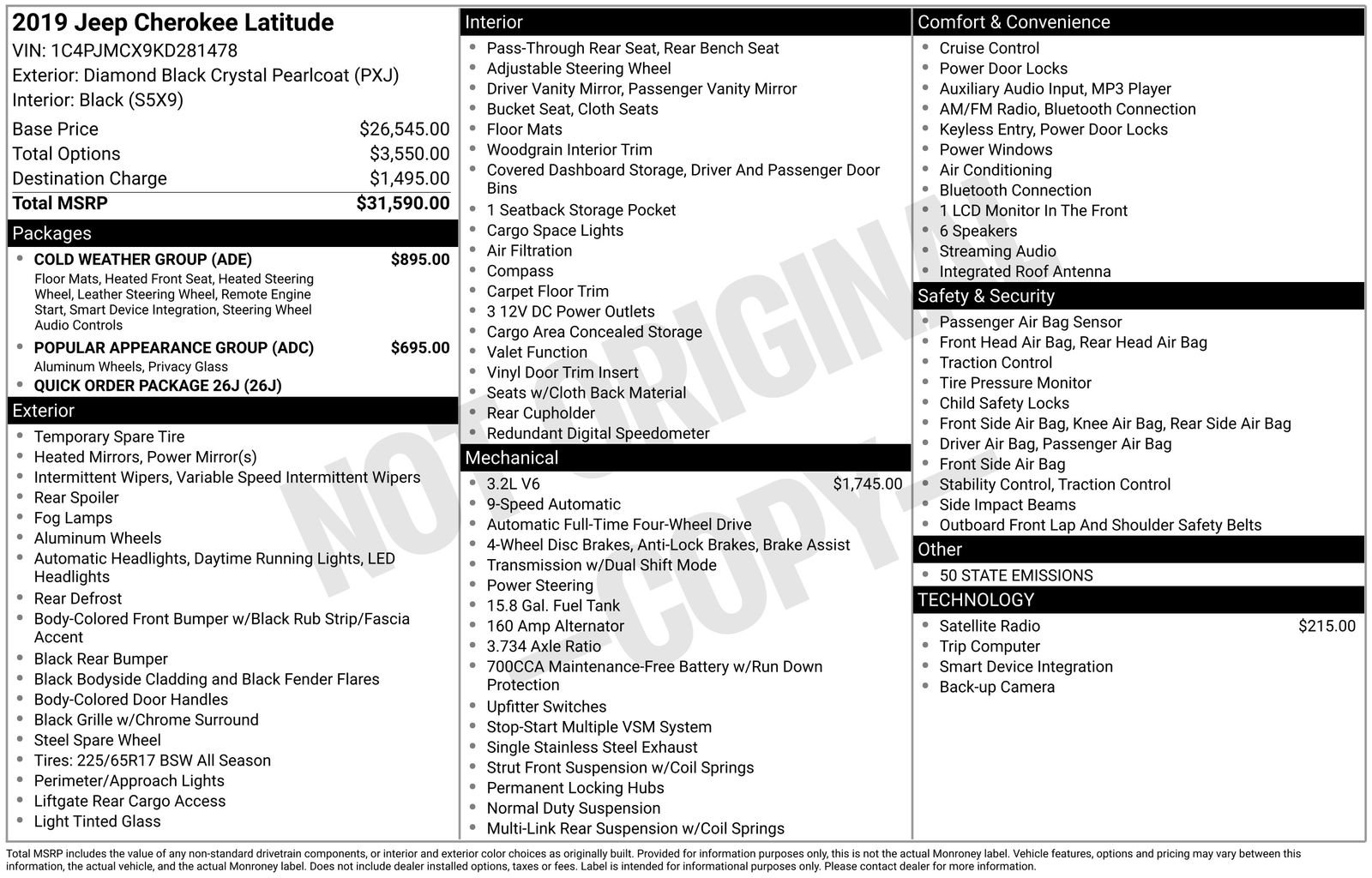 Used 2019 Jeep Cherokee Latitude w/ Cold Weather Group image 67