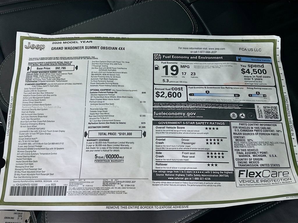 New 2026 Jeep Grand Wagoneer Summit w/ Rear Seat Video Group I image 21