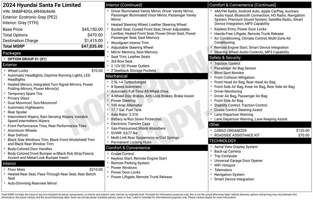 Used 2024 Hyundai Santa Fe Limited image 43