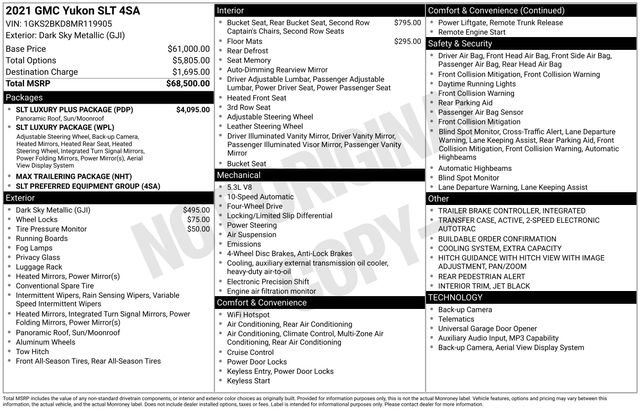 Used 2021 GMC Yukon SLT w/ SLT Luxury Plus Package AWD/4WD image 6