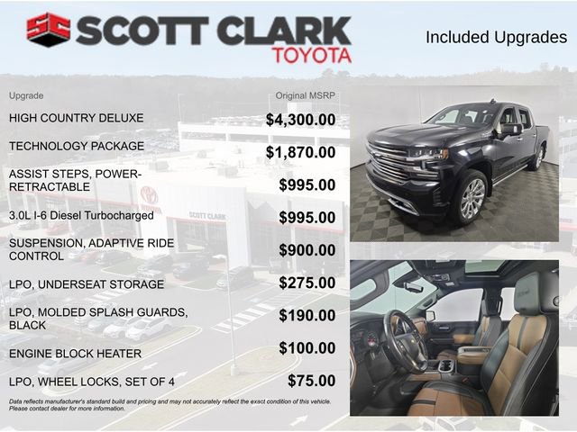 Used 2021 Chevrolet Silverado 1500 High Country w/ Technology Package AWD/4WD image 4