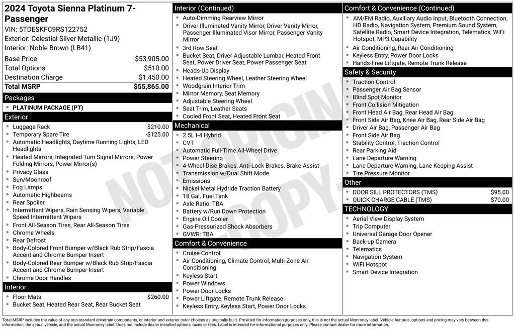 Used 2024 Toyota Sienna Platinum image 15
