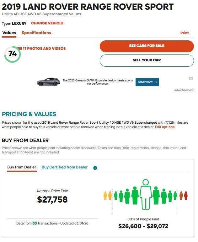 Used 2019 Land Rover Range Rover Sport HSE AWD/4WD image 15