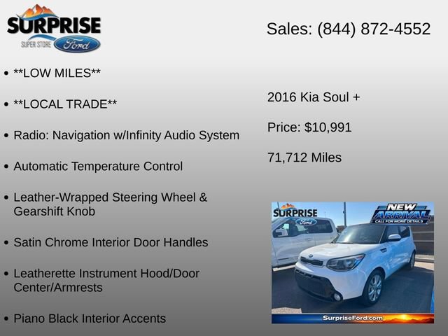 Used 2016 Kia Soul + w/ Audio Package FWD image 12