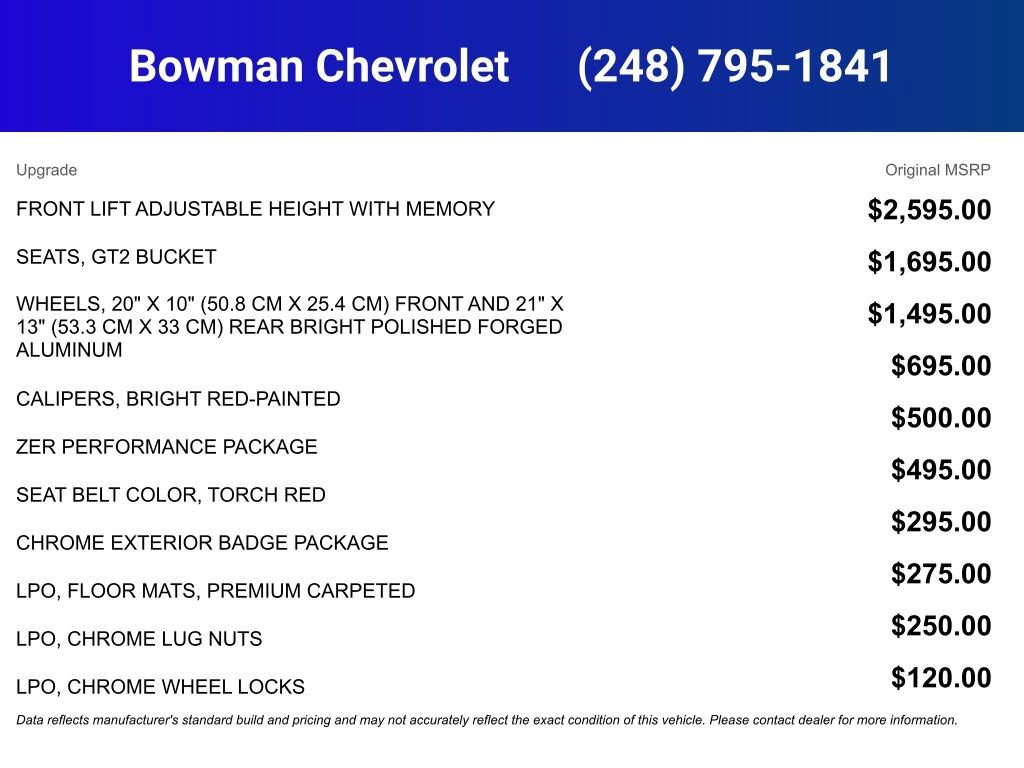 New 2025 Chevrolet Corvette E-Ray w/ ZER Performance Package image 4