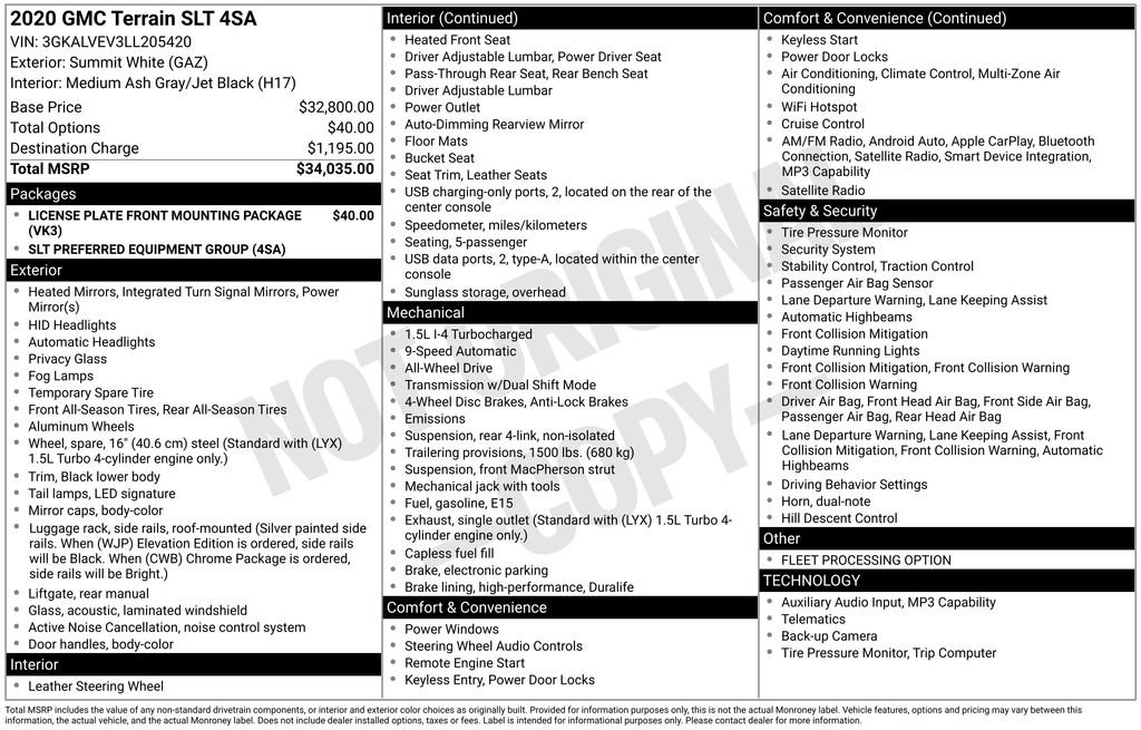 Used 2020 GMC Terrain SLT image 9