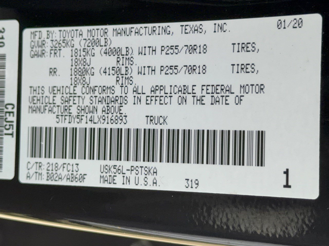 Used 2020 Toyota Tundra SR5 w/ SR5 Upgrade Package AWD/4WD image 31