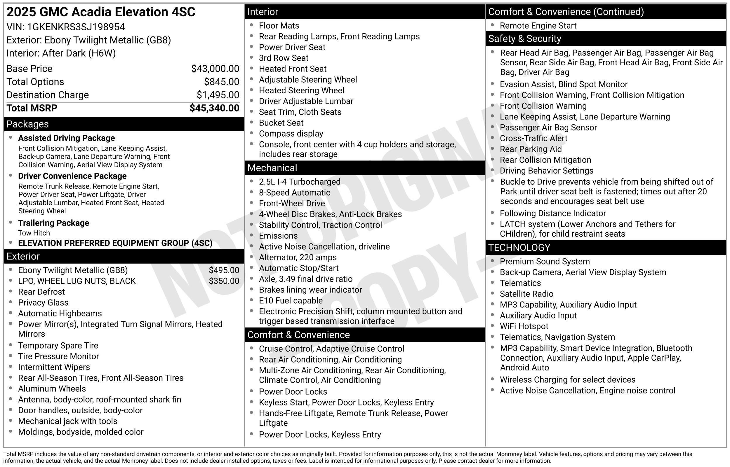 Used 2025 GMC Acadia Elevation FWD image 15