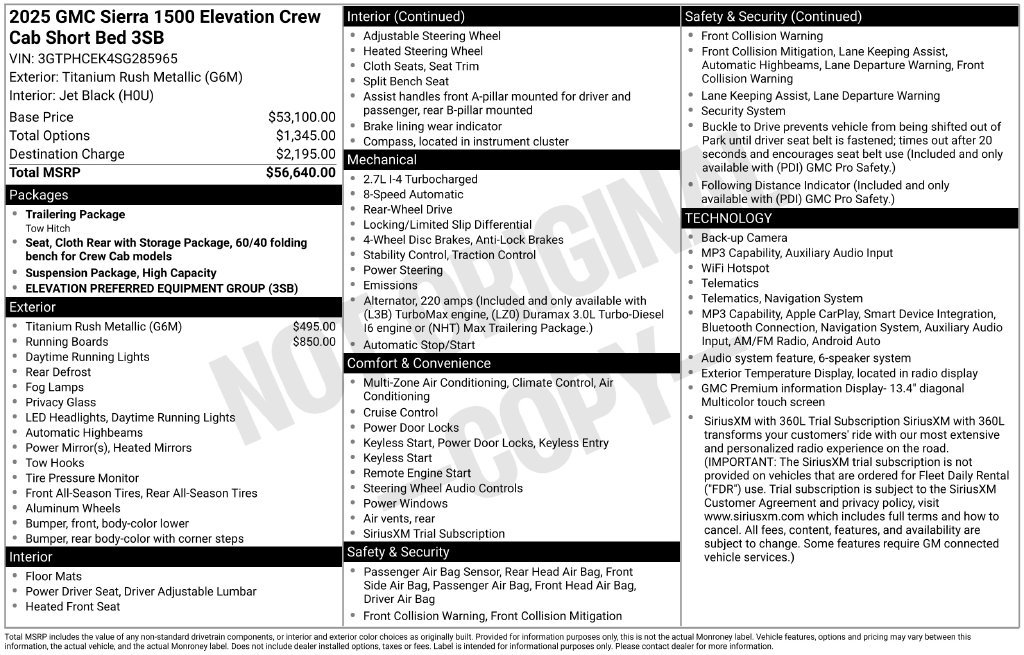 Used 2025 GMC Sierra 1500 Elevation RWD image 6