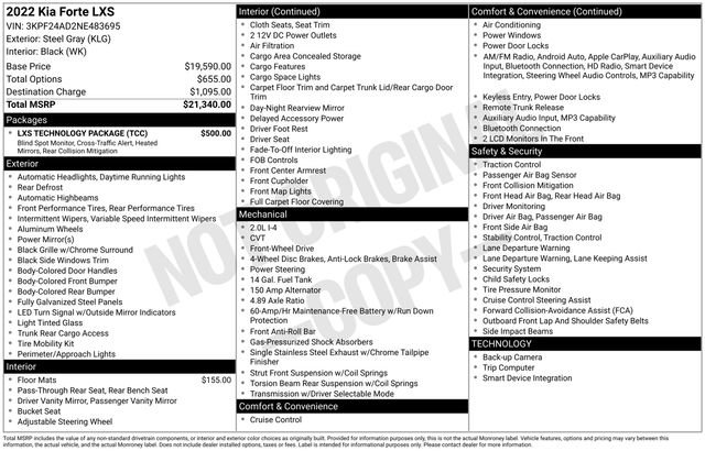 Used 2022 Kia Forte LXS w/ LXS Technology Package image 7