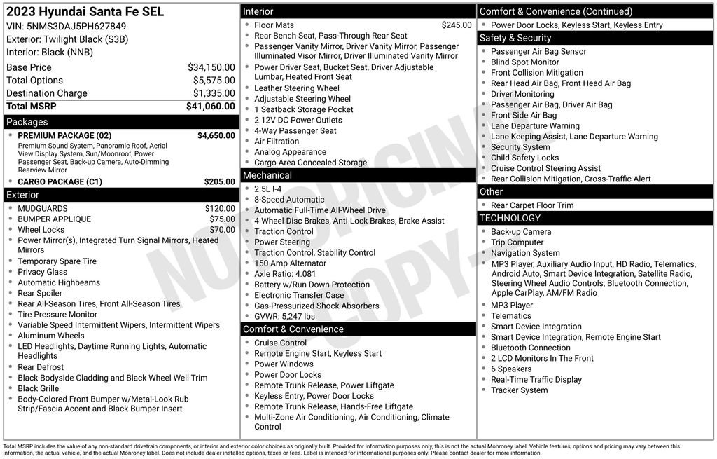 Certified 2023 Hyundai Santa Fe SEL w/ Premium Package AWD/4WD image 5