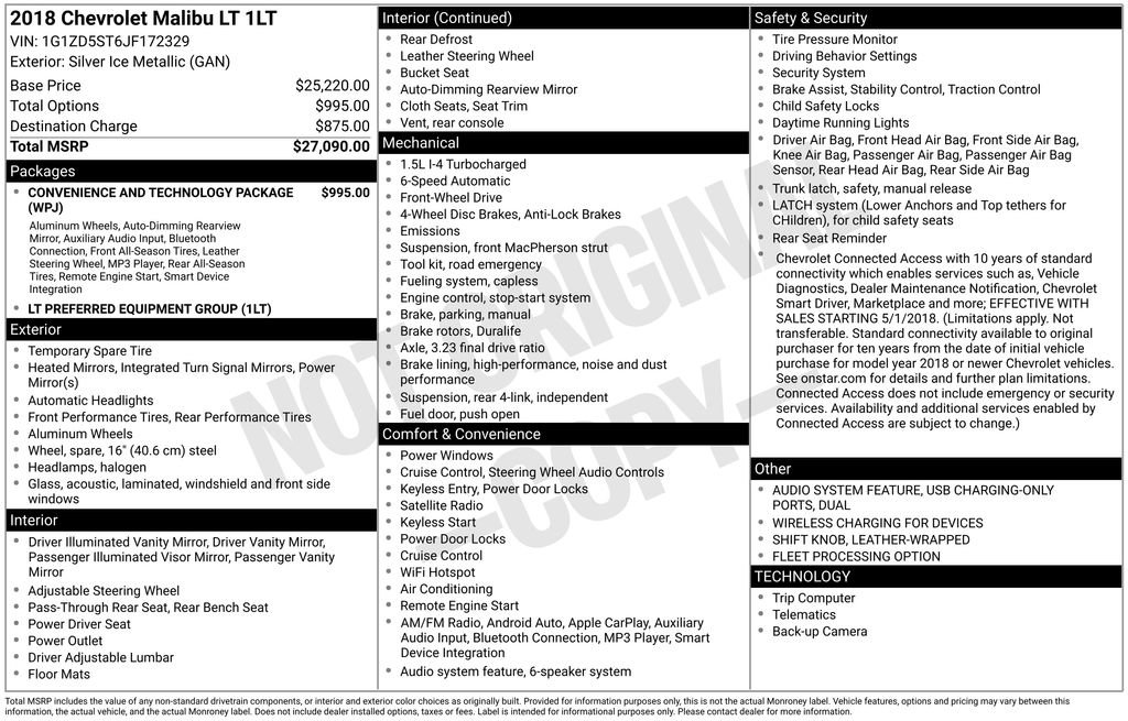 Used 2018 Chevrolet Malibu LT FWD image 27