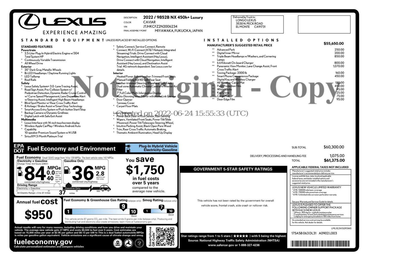 Used 2022 Lexus NX 450h+ AWD w/ Vision Package image 57
