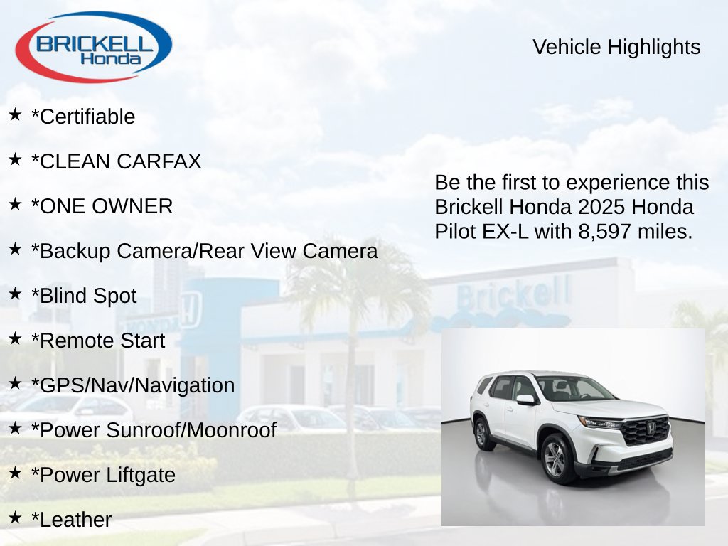 Certified 2025 Honda Pilot EX-L image 8