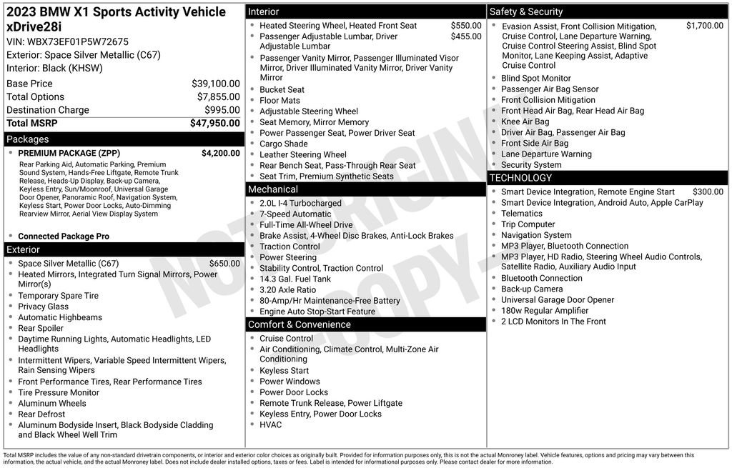 Certified 2023 BMW X1 xDrive28i w/ Premium Package AWD/4WD image 2