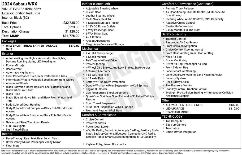 Used 2024 Subaru WRX image 6