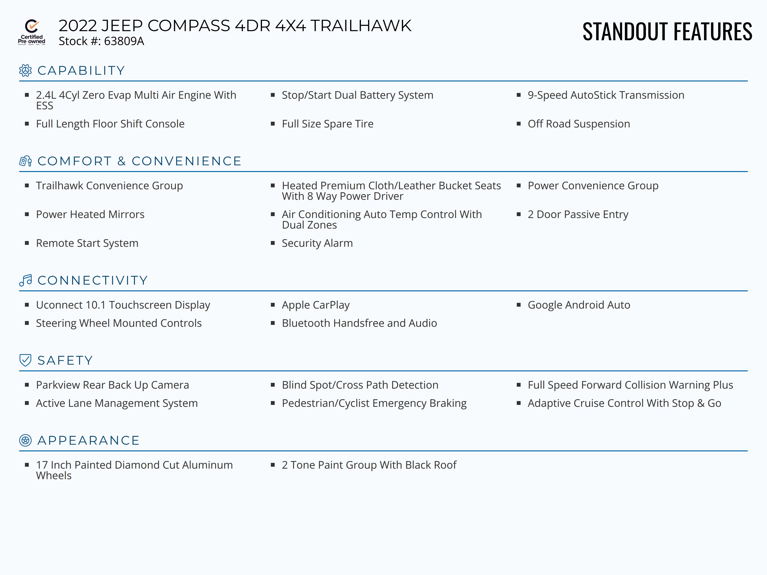 Certified 2022 Jeep Compass Trailhawk w/ Trailhawk Convenience Group image 3