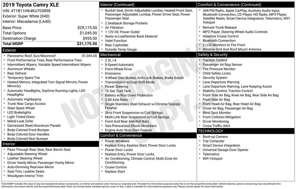 Used 2019 Toyota Camry XLE image 17