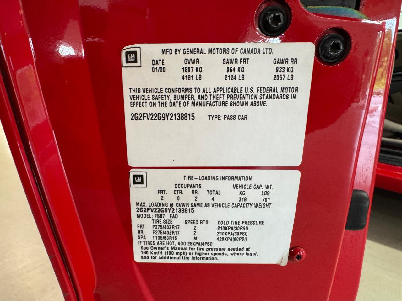Used 2000 Pontiac Firebird Formula RWD image 45