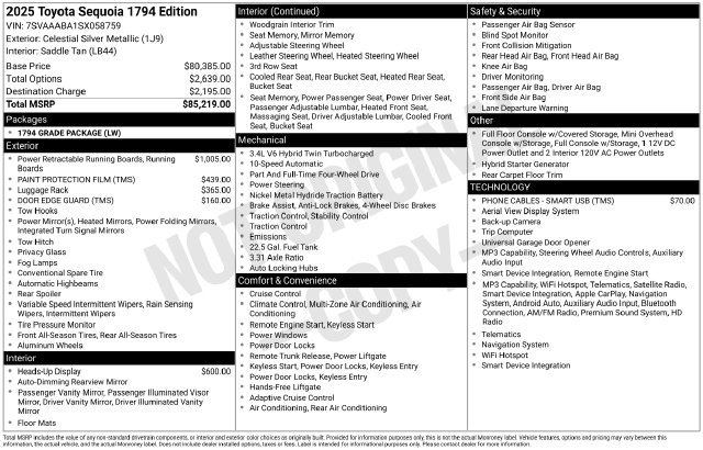 Certified 2025 Toyota Sequoia 1794 Edition AWD/4WD image 38