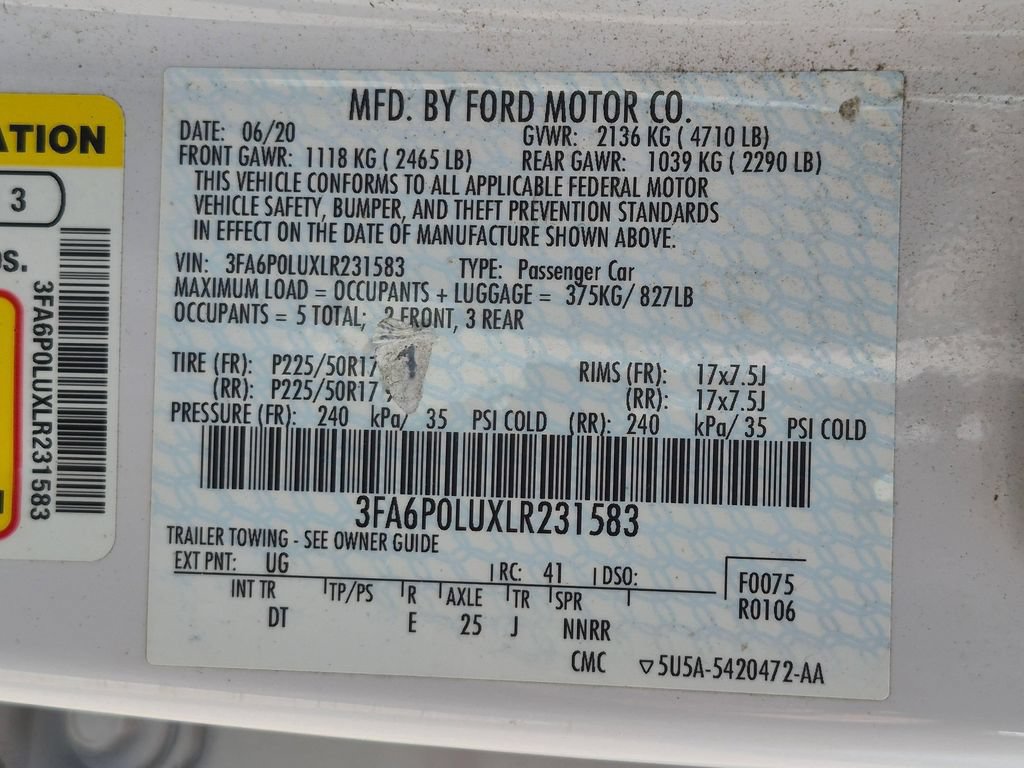 Used 2020 Ford Fusion SE FWD image 30