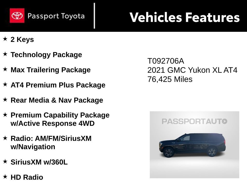 Used 2021 GMC Yukon XL AT4 w/ AT4 Premium Plus Package AWD/4WD image 9