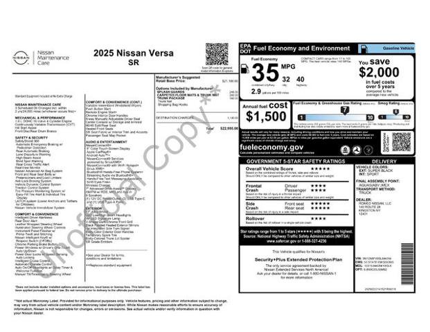 Certified 2025 Nissan Versa SR w/ Trunk Package FWD image 2