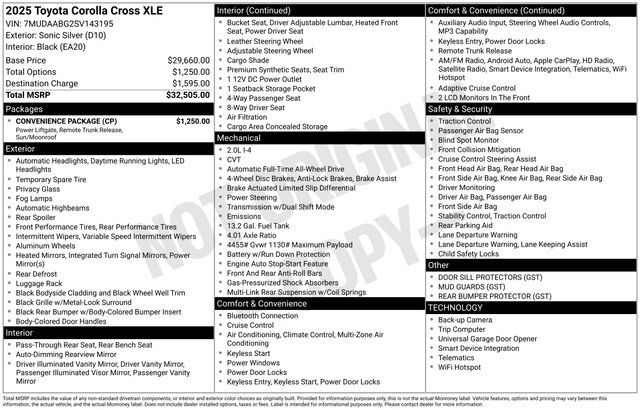 Used 2025 Toyota Corolla Cross XLE w/ Convenience Package AWD/4WD image 7