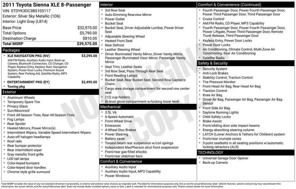 Used 2011 Toyota Sienna XLE w/ XLE Navigation Pkg FWD image 35