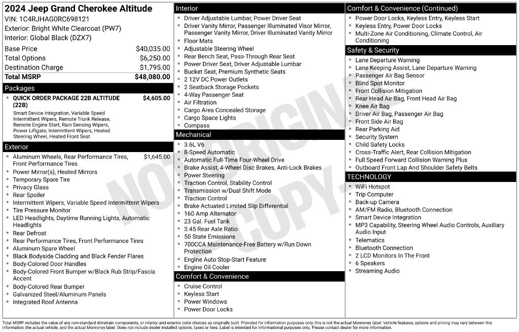 Used 2024 Jeep Grand Cherokee Altitude AWD/4WD image 6