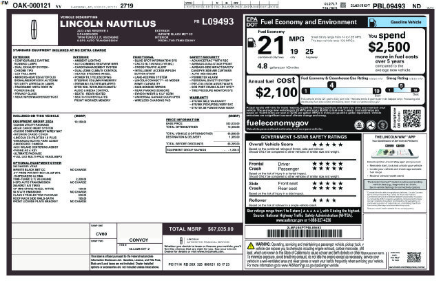 Certified 2023 Lincoln Nautilus Reserve w/ Equipment Group 202A AWD/4WD image 38